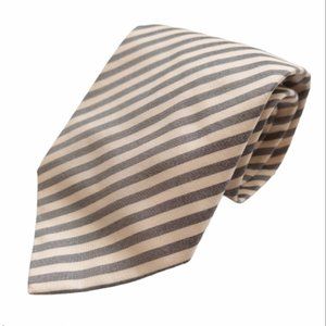 Grey Off White Stripes Tie